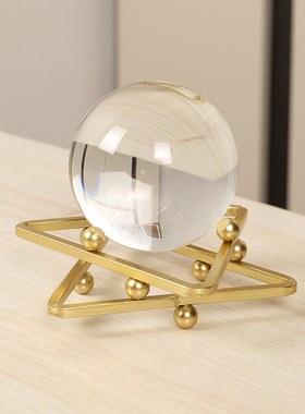 轻奢时来运转透明水晶球摆件办公室招财客厅酒柜装饰品耶诞节礼物