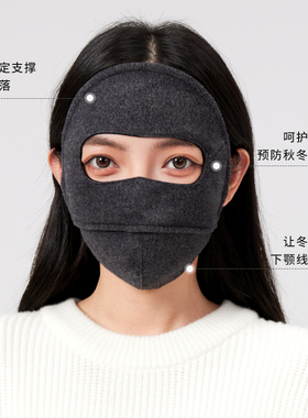 日本羊毛保暖面罩全脸防护冬天口风寒女士2026新款高颜值骑行护脸