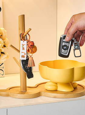 创意进门入户玄关钥q匙收纳摆件简约家居客厅装饰品收纳盒