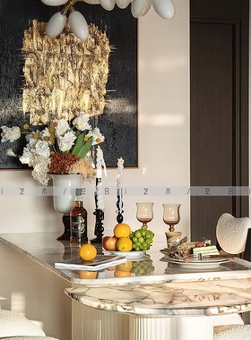 空合 复古中古花器玻璃酒杯烛台茶具花艺 样板Q间餐厅客厅家居摆