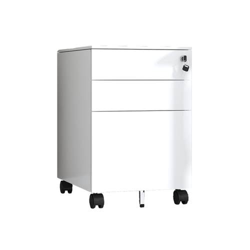 办公电子密码文件活动柜三抽屉钢制移动推柜储物柜带锁矮柜桌下柜 - 图3