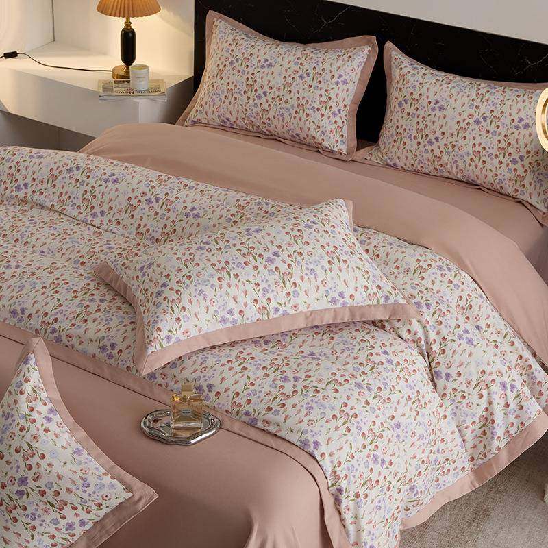 新款全棉超柔宽边精梳磨毛四件套床单款亲肤套件家用床品加厚保暖,淘宝优惠券,粉丝福利购,淘宝优惠卷