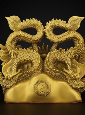 纯铜避火龙瓶子厨房西北r角火烧天门乾卦厨房在西北黄铜避火龙摆