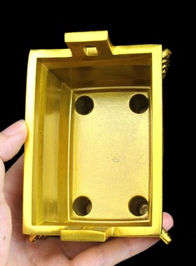 黄铜盛鼎香d炉鼎盛千秋方鼎摆件书房客厅办公室桌面工艺品