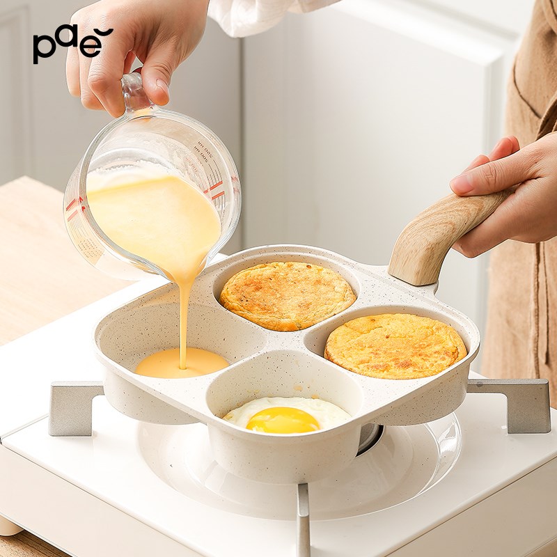 四孔煎蛋不粘锅早餐锅家用加w深鸡蛋汉堡锅煎蛋神器平底煎锅煎饼 - 图1