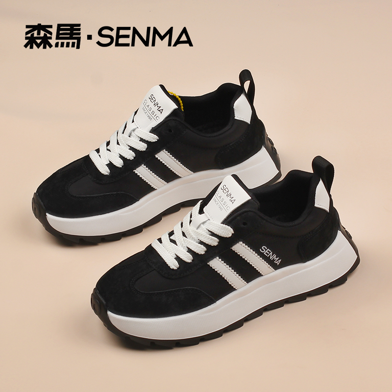 SENMA/森马女士运动休闲鞋复古阿甘男鞋情侣潮流慢跑鞋老爹鞋正品