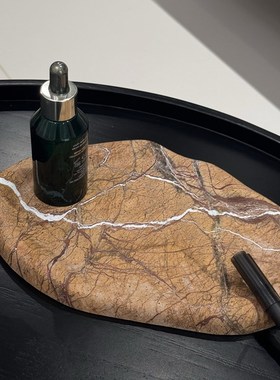 家居高级感云朵形大理石托盘玄关摆件首饰收纳香U薰托盘装饰摆件