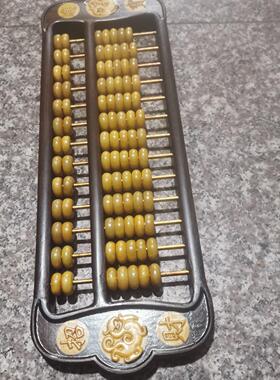采购产品紫玉算盘饰品，吸引财富和密集的底部，老式木雕，旧物品
