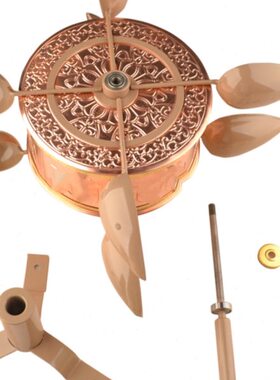 藏式风动风转转轮用藏式家用纯铜风车转筒风转转桶室外店铺摆件