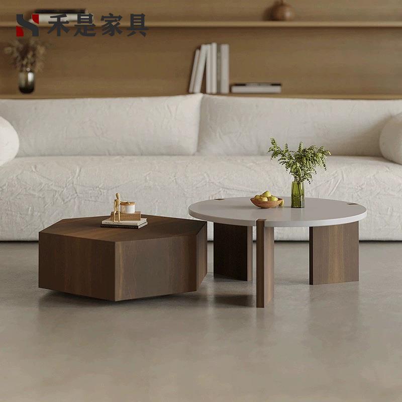 现代简约家用客厅北欧网红轻奢大小茶几边几组合设计师圆形小户型 - 图0