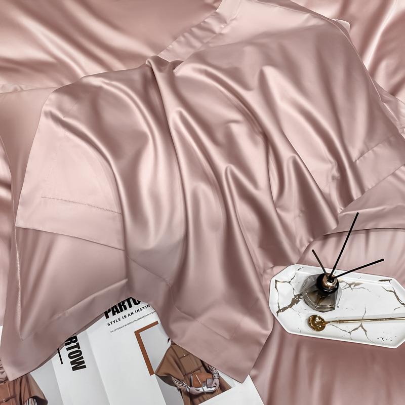 简约A类100支长绒棉四件套纯棉全棉100床单被套床笠款感床上用品4 - 图1