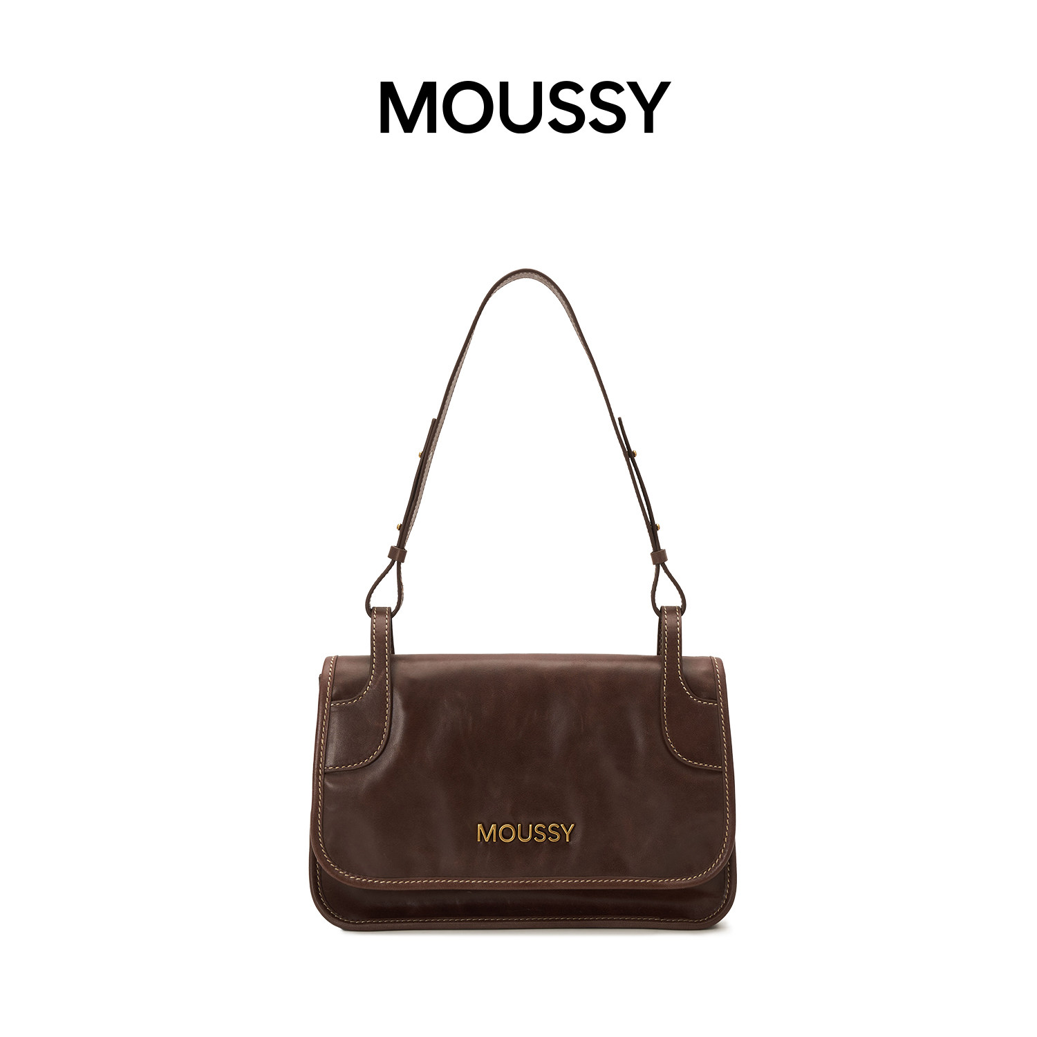 【汤圆TOYO】MOUSSY时间的温度手工缝线搽色腋下包牛皮真皮斜跨包,淘宝优惠券,粉丝福利购,淘宝优惠卷