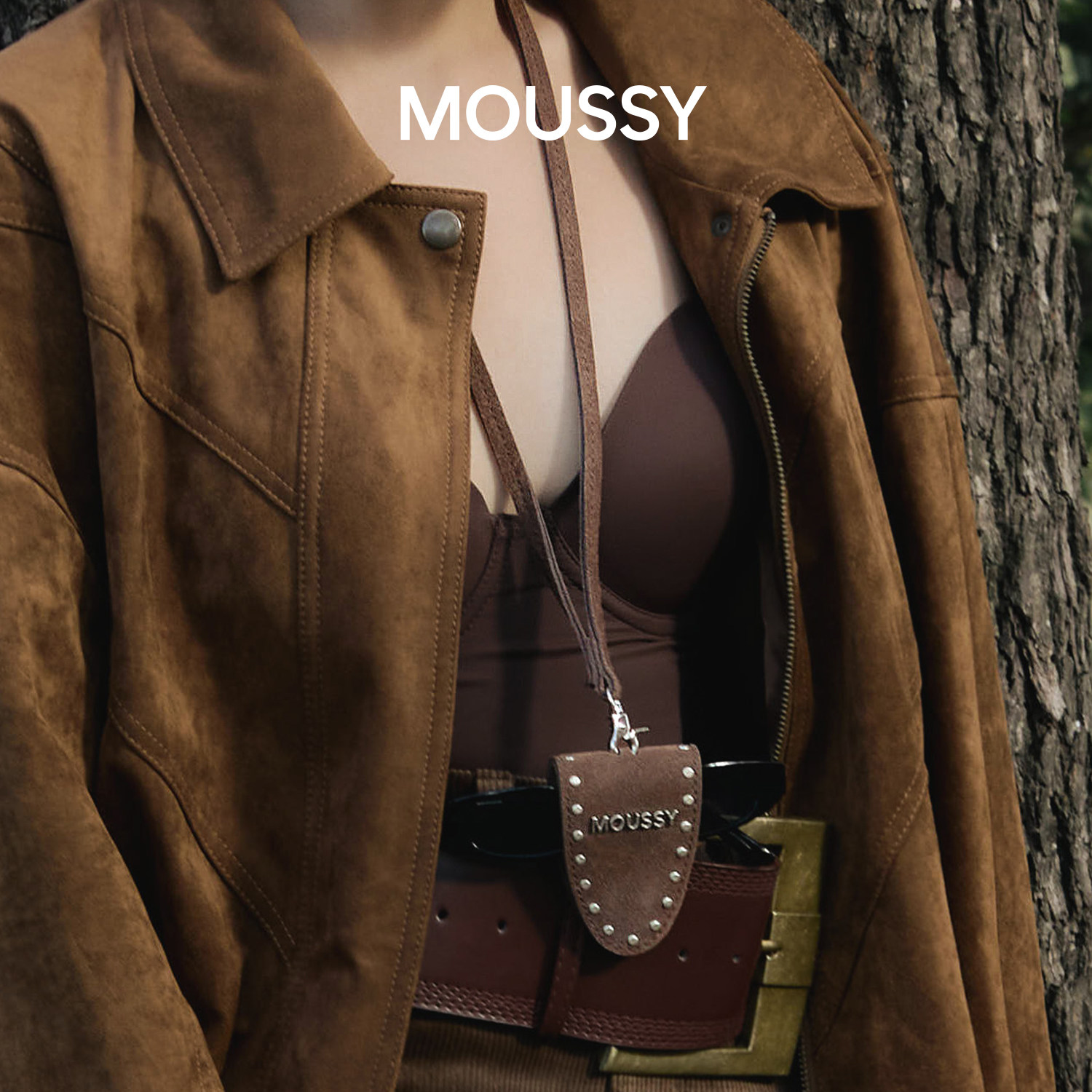 【汤圆TOYO】MOUSSY旷野流浪麂皮眼镜夹皮革墨镜夹百搭眼镜夹配饰,淘宝优惠券,粉丝福利购,淘宝优惠卷