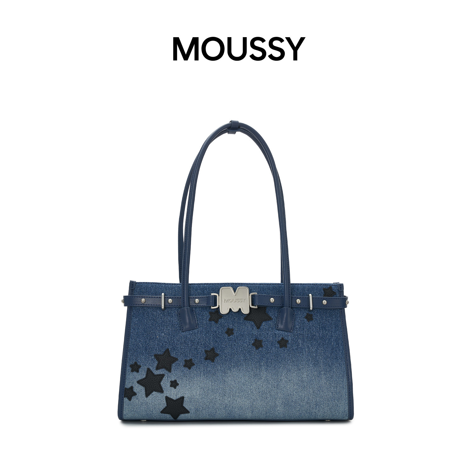 【新年礼物】MOUSSY星辰童梦牛仔星星贴布绣机车包手提女生包包,淘宝优惠券,粉丝福利购,淘宝优惠卷