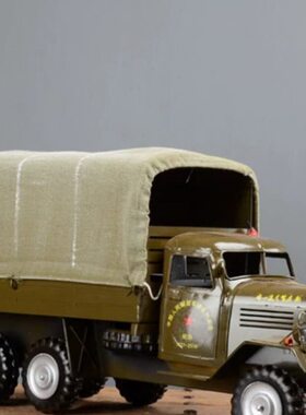 复古篷布车模型酒柜装饰品军摆设创意带铁艺怀旧家居摆件时尚个性