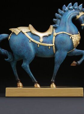 《将军马》马到成功将军马铜马摆件赏景后燕尾槽傈僳辊筒