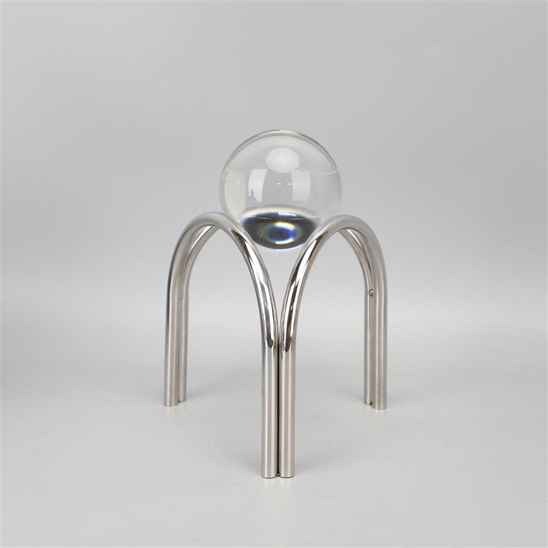 北欧创意金属三角水晶球摆件书房样板房售楼部书房简约花瓶装饰品,淘宝优惠券,粉丝福利购,淘宝优惠卷