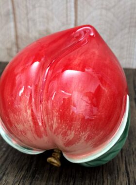 陶瓷寿桃寿辰送长辈老人恩师老师礼品客厅玄关家居电视柜饰品摆件