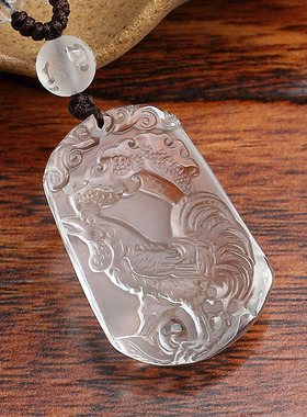 2024年生肖属龙n吊坠本命年三合六合天然白水晶辰申化岁辰子同宫