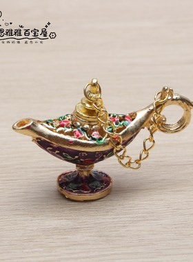 阿拉丁神灯合金工艺品家居铜器z摆件许愿神灯俄罗斯特色彩锡器彩