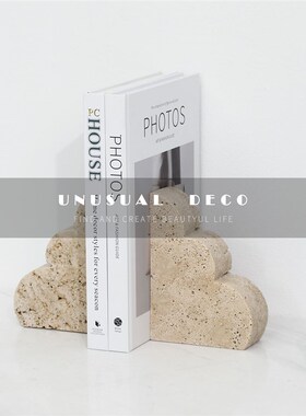 现代简约欧式轻奢黄色洞石几何书档客G厅电视柜书房卧室样板间摆