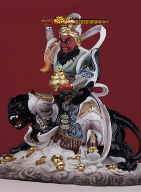赵公明神像武财神骑虎赵元帅赵玄坛财神爷五路财神家用供奉摆件