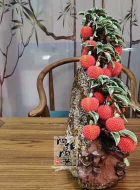 石陶瓷红  公仔堂湾  满  生摆件意兴隆  荔枝工艺品