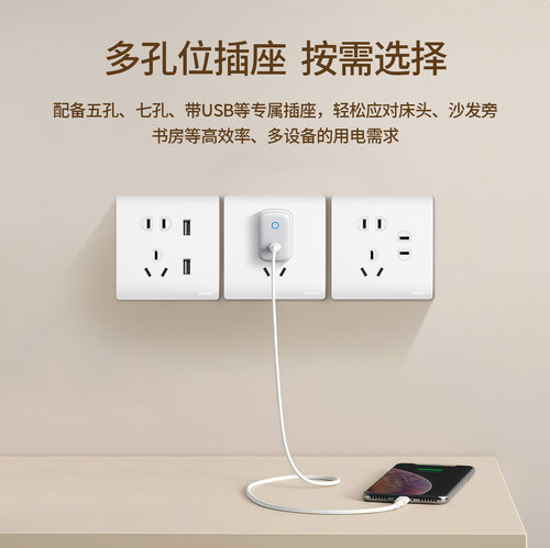 中科电工家用开关插座面板86型墙插多孔墙壁电源插座16A吉祥 - 图3