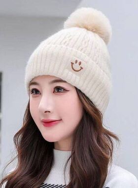 粉色帽子女冬天孕妇冒子女式2025新款月子帽产后秋冬季加厚绒保暖
