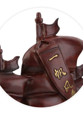一帆风顺帆船红木工艺品摆设 新中式客厅玄关酒柜装饰品实木摆件