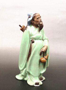石湾陶瓷公仔美术工艺品家居装饰摆件中式风客厅古代人物神医华佗