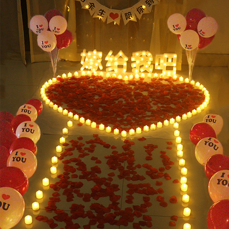 求婚道具浪漫场景布置惊喜装饰字母灯室内创意用品表白 求婚神器 - 图1