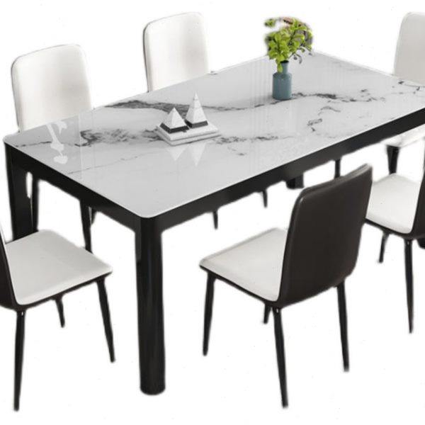 餐桌椅组合小户型钢化玻璃餐桌饭桌家用长方形桌子吃饭桌子4人6人,淘宝优惠券,粉丝福利购,淘宝优惠卷