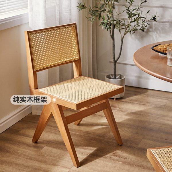 家逸实木休闲椅阳台藤编椅家用餐椅餐桌椅靠背椅书房简约学习椅子,淘宝优惠券,粉丝福利购,淘宝优惠卷