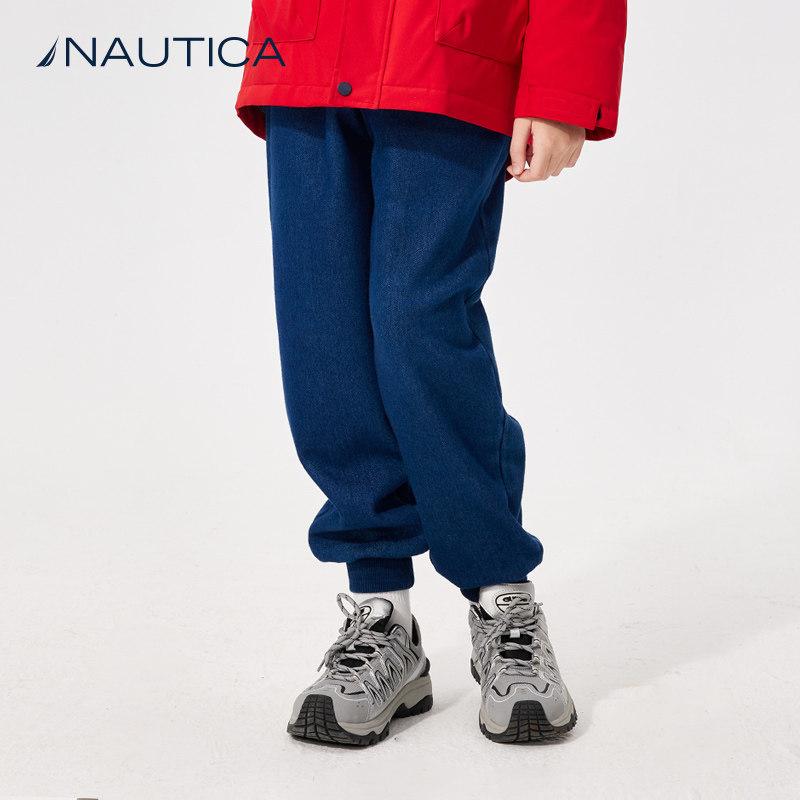 NAUTICA/诺帝卡童装 男童女童牛仔裤加绒长裤春秋季儿童美式复古,淘宝优惠券,粉丝福利购,淘宝优惠卷