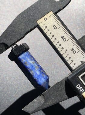 青金石能量石柱吊坠尖六棱天然尼泊尔双项坠打磨项链水晶原石复古