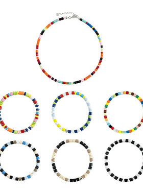 美洋MEIdYANG 彩虹手串项链 活力趣味搪瓷彩珠手环彩色糖果锁骨链