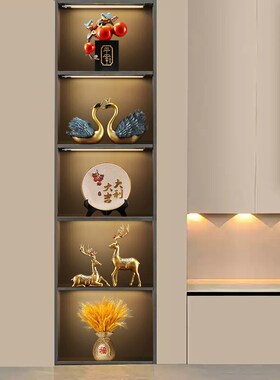 新中式办公e室书房摆件高档高级感领导书柜装饰品展示柜博古架书