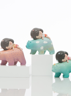 白夜童话暖熊绮梦办公室桌面饰品车载H可爱小摆件少女心礼物送女