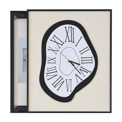 电表箱装饰画带钟表达利异形复古时钟电箱遮挡挂钟静音玄关挂画 - 图3