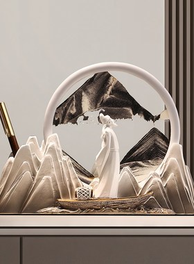 创意李白流沙画 画笔筒摆件办公室书房桌面装饰品毕业U礼物送老师