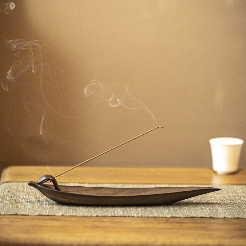 一叶扁舟陶瓷香炉线香香s插家用室内薰香檀香创意线香炉香薰炉禅,淘宝优惠券,粉丝福利购,淘宝优惠卷