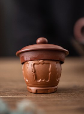 中式锣鼓茶宠摆件k紫砂精品可养创意茶壶盖置盖托 托壶盖茶桌茶室