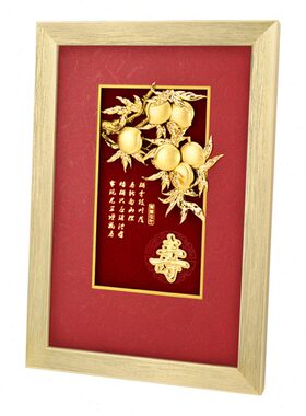 长贺寿生日礼物大祝寿送父母老人寿亲金箔画辈寿桃摆件实用礼品