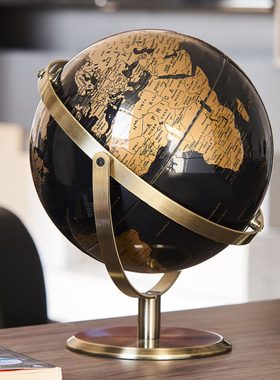 轻奢地球仪摆件书房桌面客厅酒y柜玄关电视柜办公室家居高档装饰