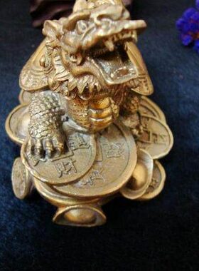 母镇宅门厅风水轮办公室子家居号中式招财铜龙龟桌面玄关客厅摆件