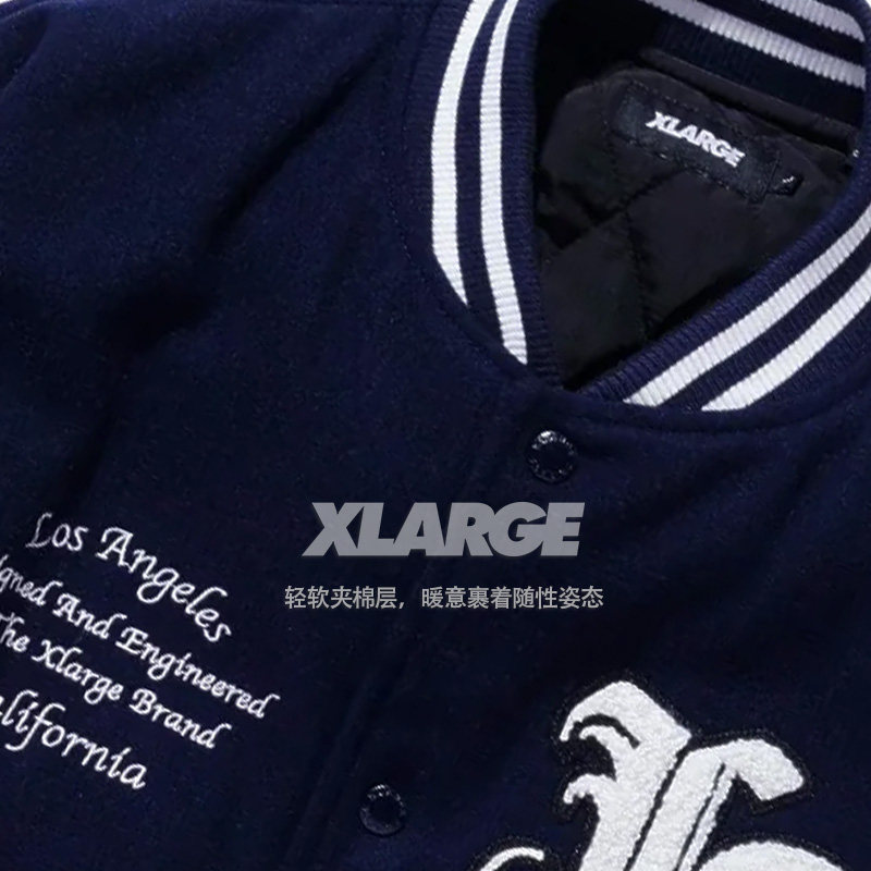 XLARGE美式高街棒球服外套2025年秋冬新款男女学院风夹克刺绣工艺,淘宝优惠券,粉丝福利购,淘宝优惠卷