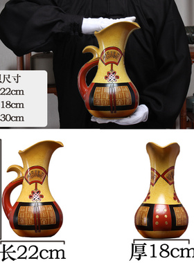 新中式陶瓷客h厅玄关家庭摆件博古架橱柜隔断入户进门工艺品装饰