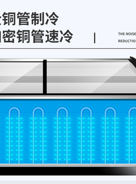 不锈钢冰台商用冷冻冷藏超市海鲜水产点菜台保鲜柜展示柜开槽冷柜