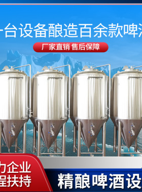 精酿啤酒设备一体机啤酒机发酵罐糖化罐厂家直供上门技术教学
